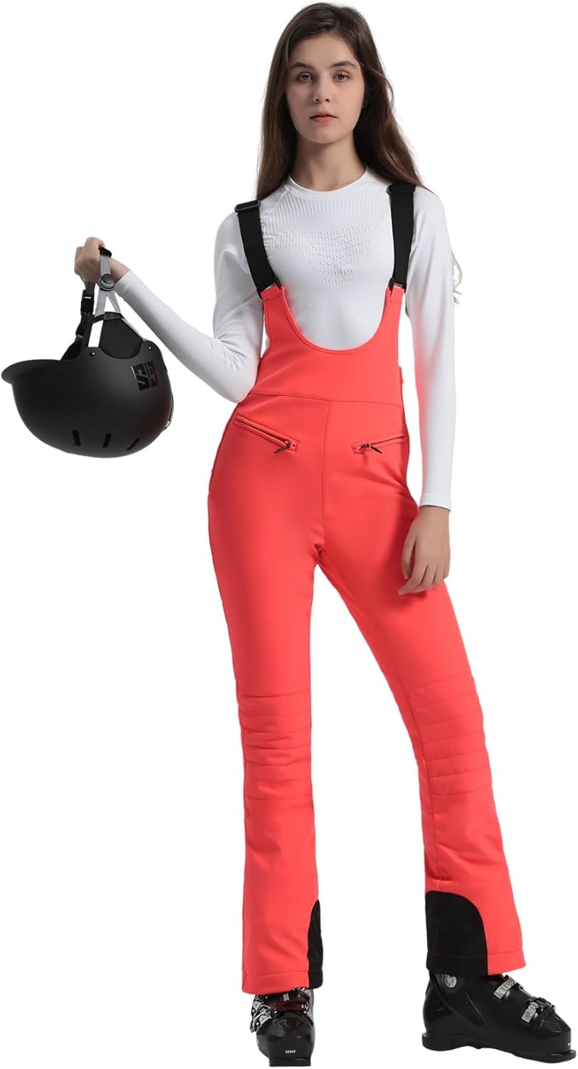 Women’s Slim Fit Insulated Ski Bib Snow Pants Waterproof Warm