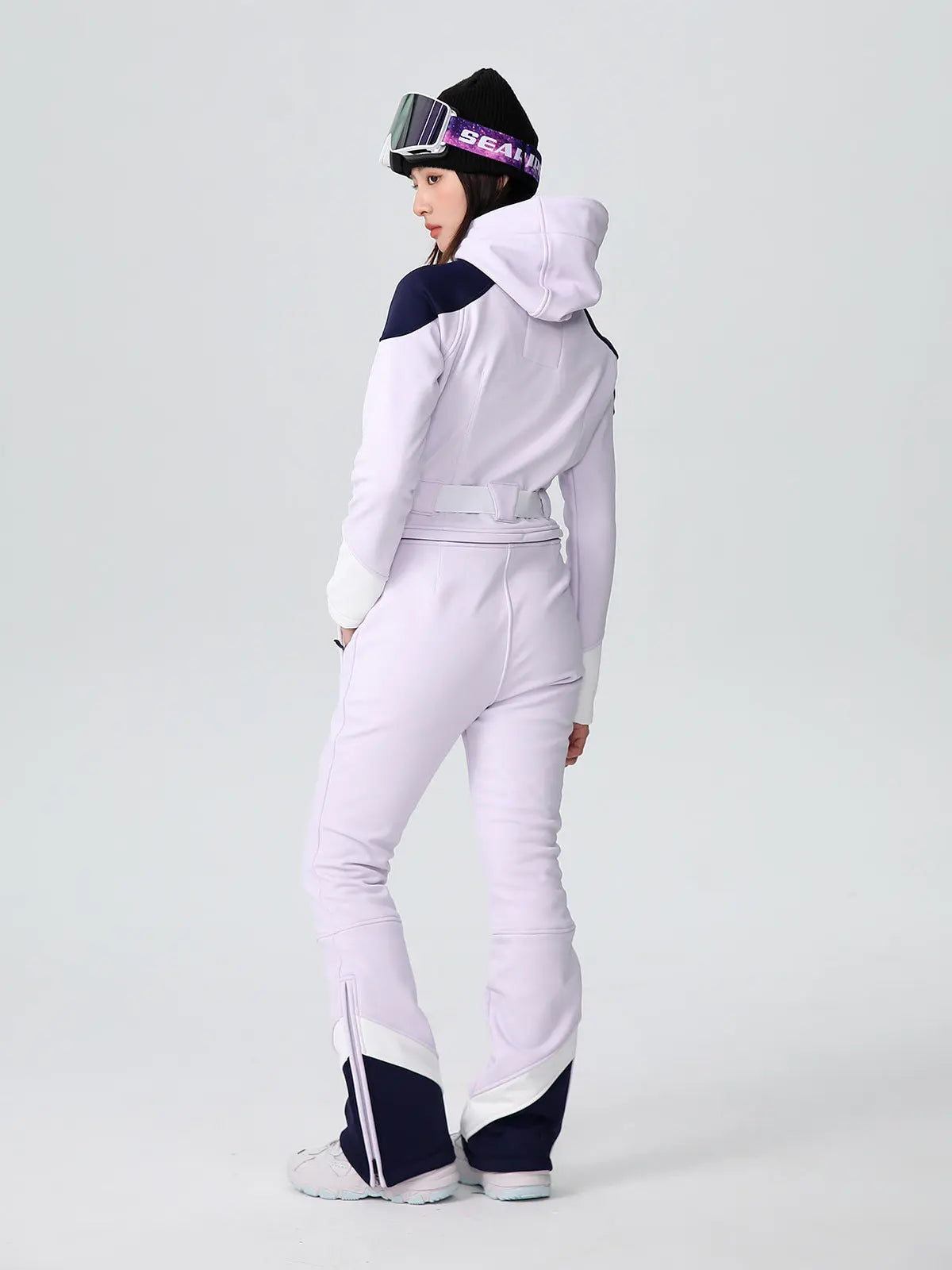 Women’s Fitted Stretch One Piece Flare Ski Jumpsuit Elegant