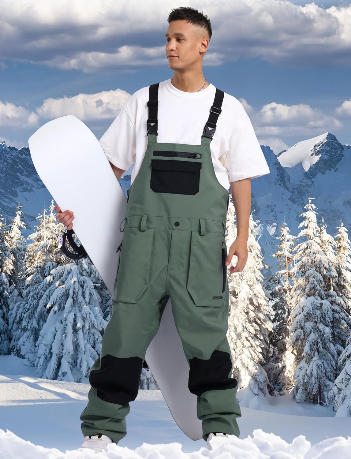 Women Men Ski Bibs Snowboard Pants Snow Bibs