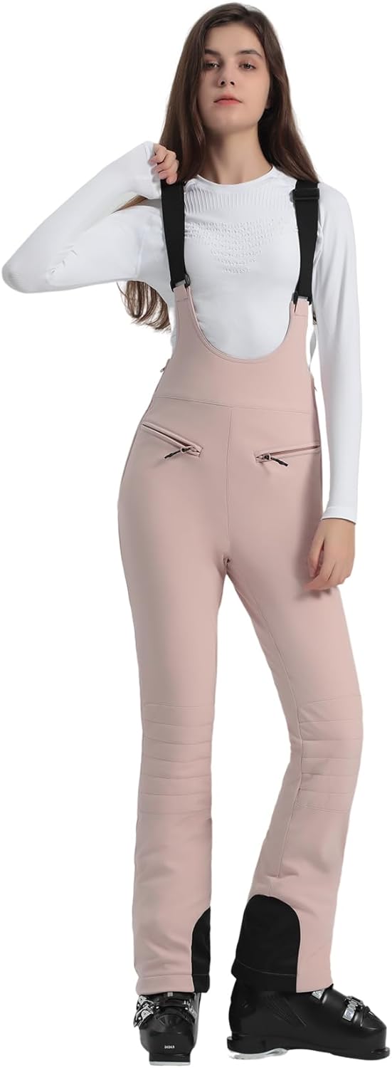 Women’s Slim Fit Insulated Ski Bib Snow Pants Waterproof Warm
