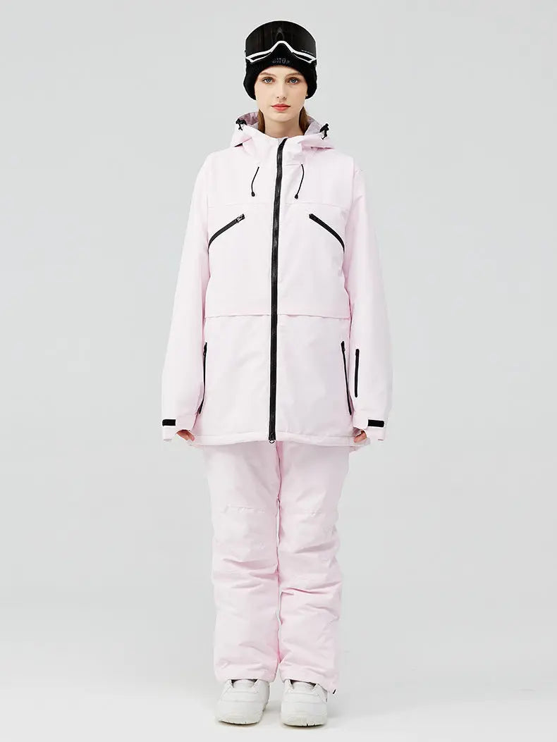 Ensemble de ski femme veste et pantalon zippé isolé