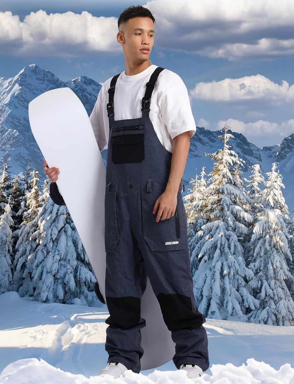 Women Men Ski Bibs Snowboard Pants Snow Bibs