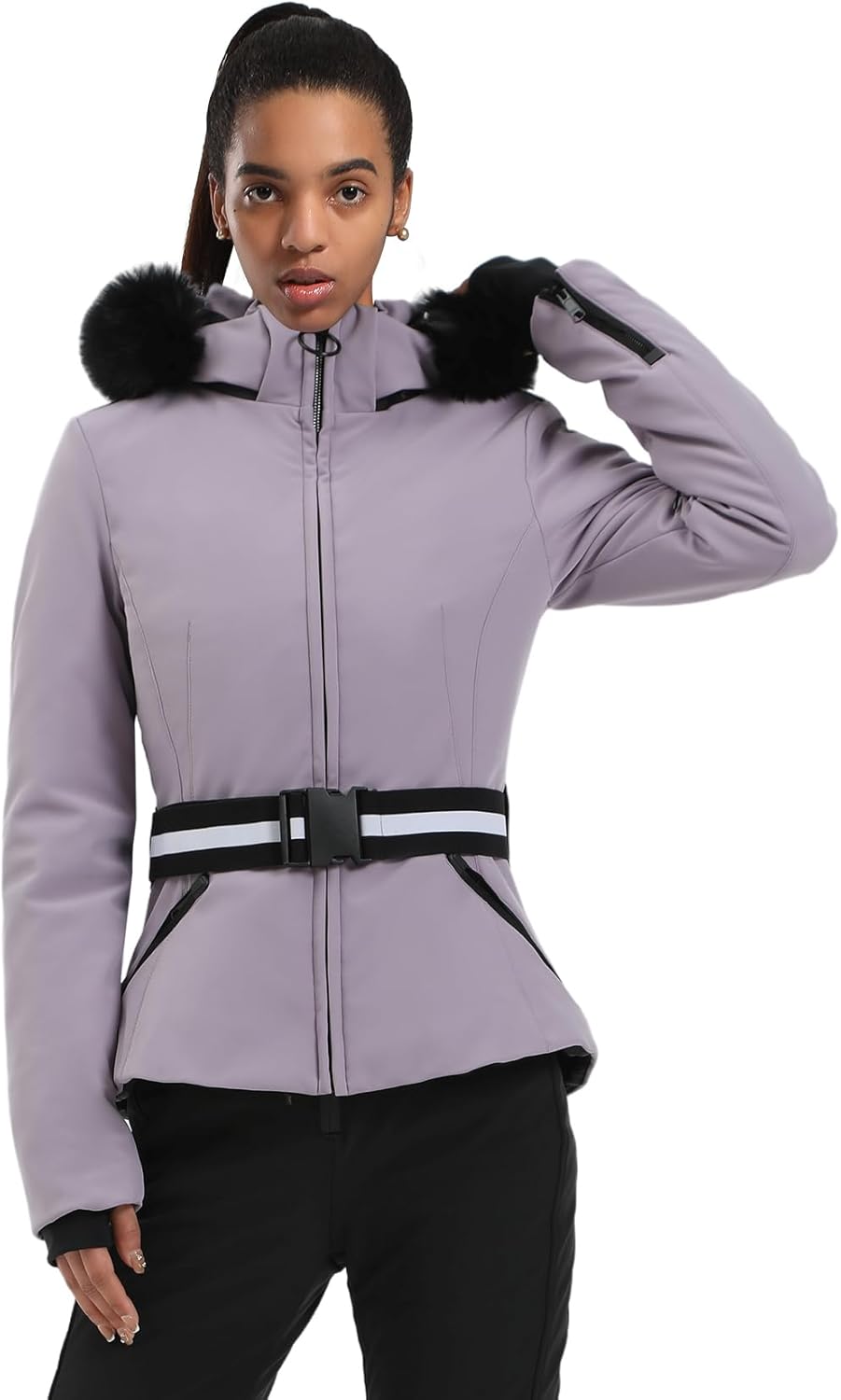Veste de ski femme snowboard courte chaude coupe-vent hiver