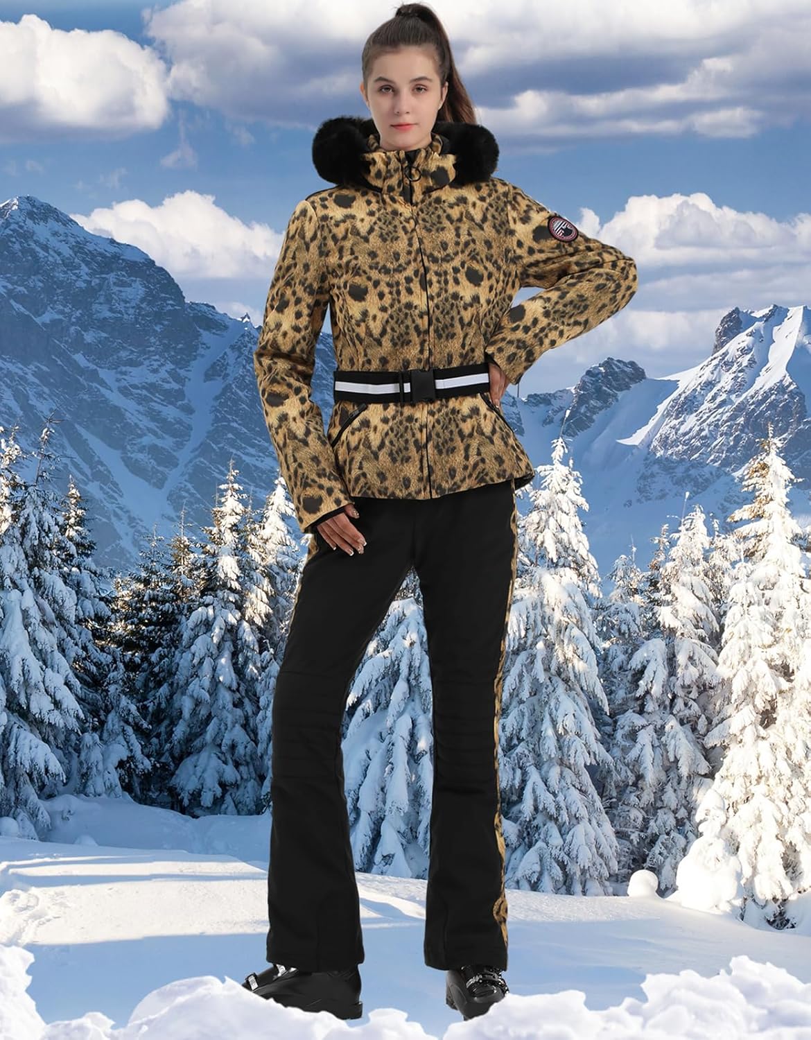 Women's Ski Jacket Snowboard Warm Winter Short Slim Snow Coat Jacket