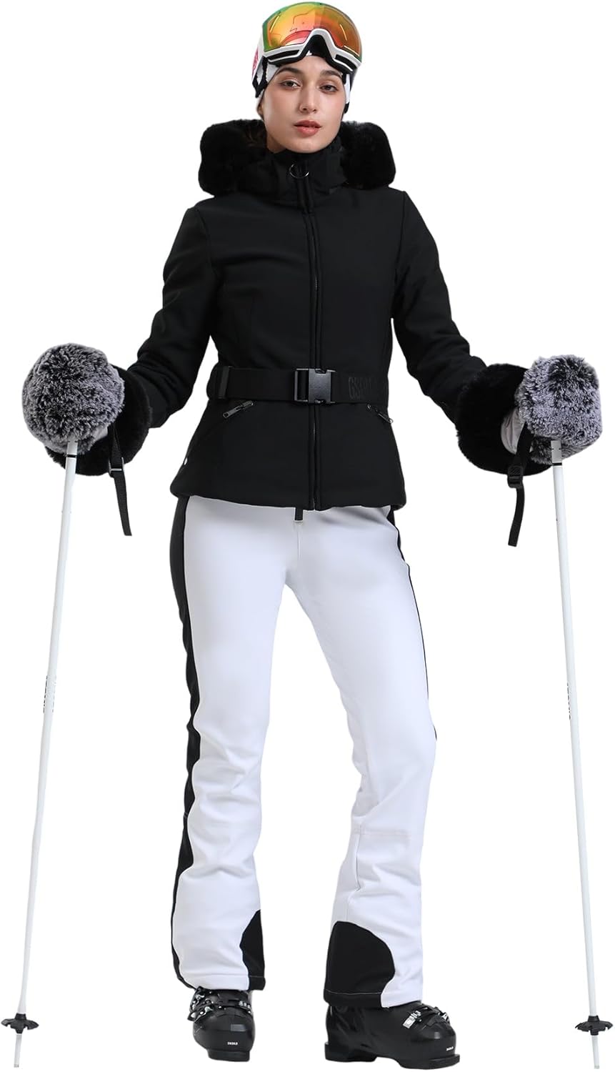 Women's Ski Jacket Snowboard Warm Winter Short Slim Snow Coat Jacket