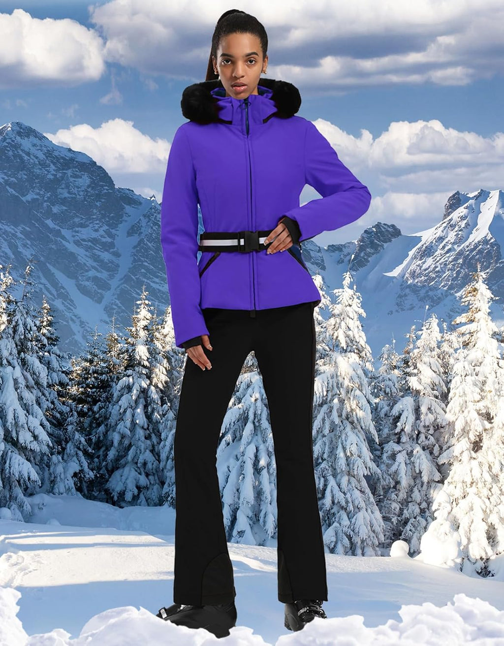 Women's Ski Jacket Snowboard Warm Winter Short Slim Snow Coat Jacket