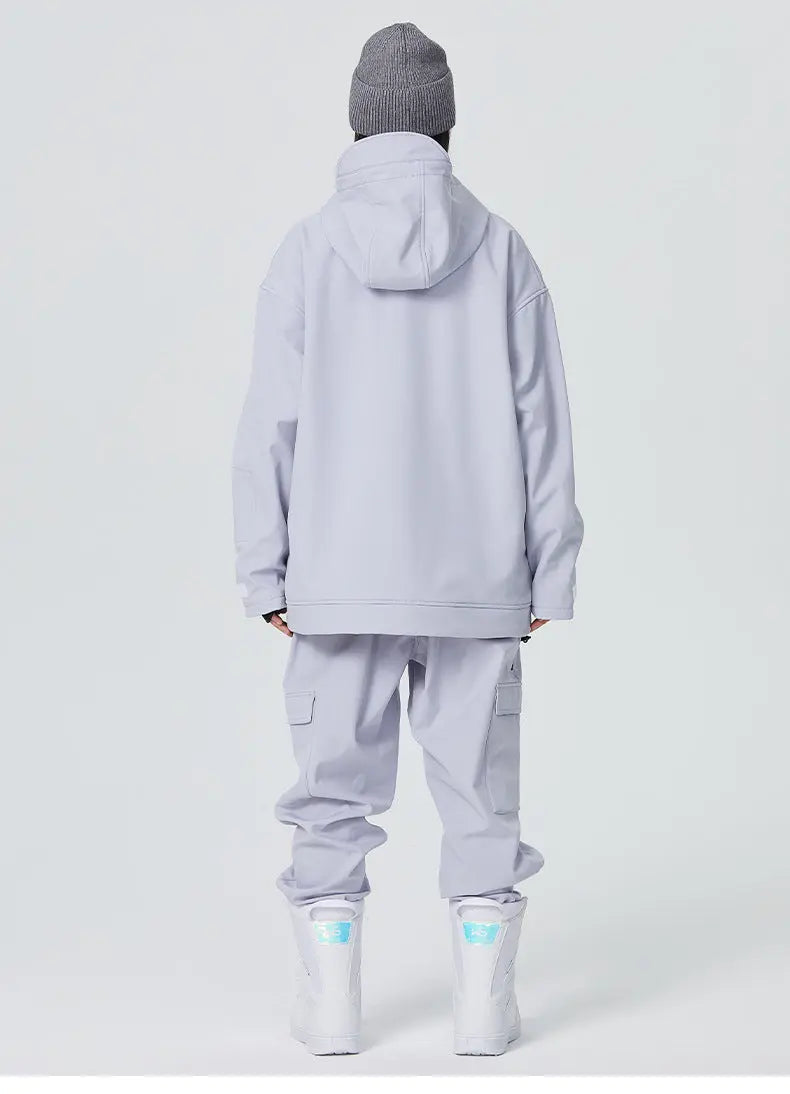 Women’s 2 Piece Ski Suit Set with Hoodie Jacket and Loose Pants
