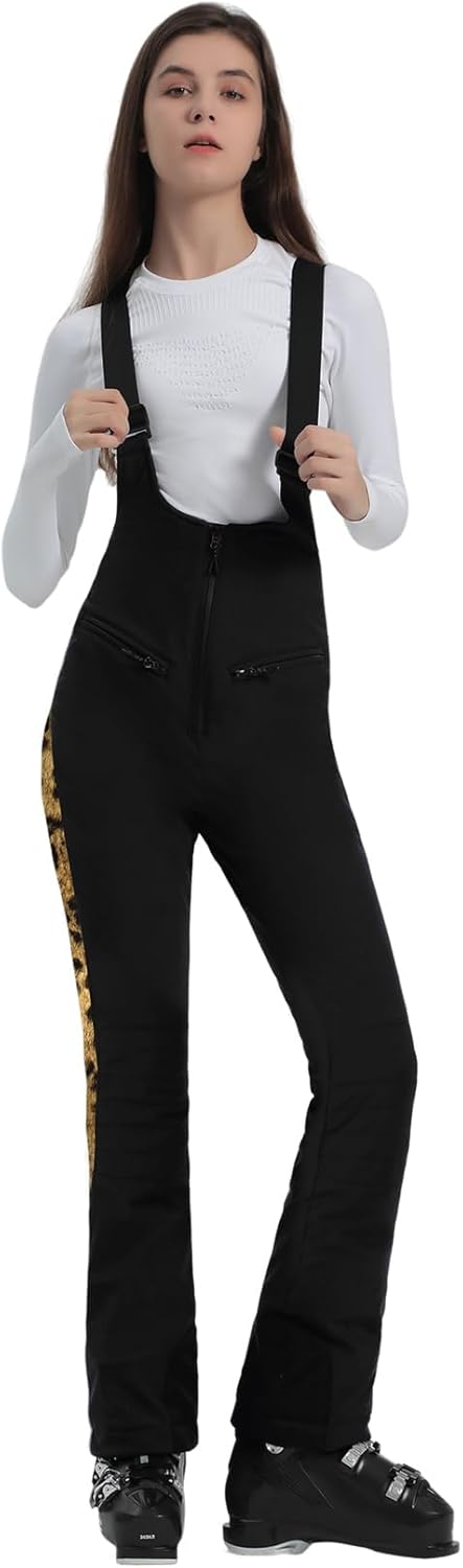Women’s Slim Fit Insulated Ski Bib Snow Pants Waterproof Warm