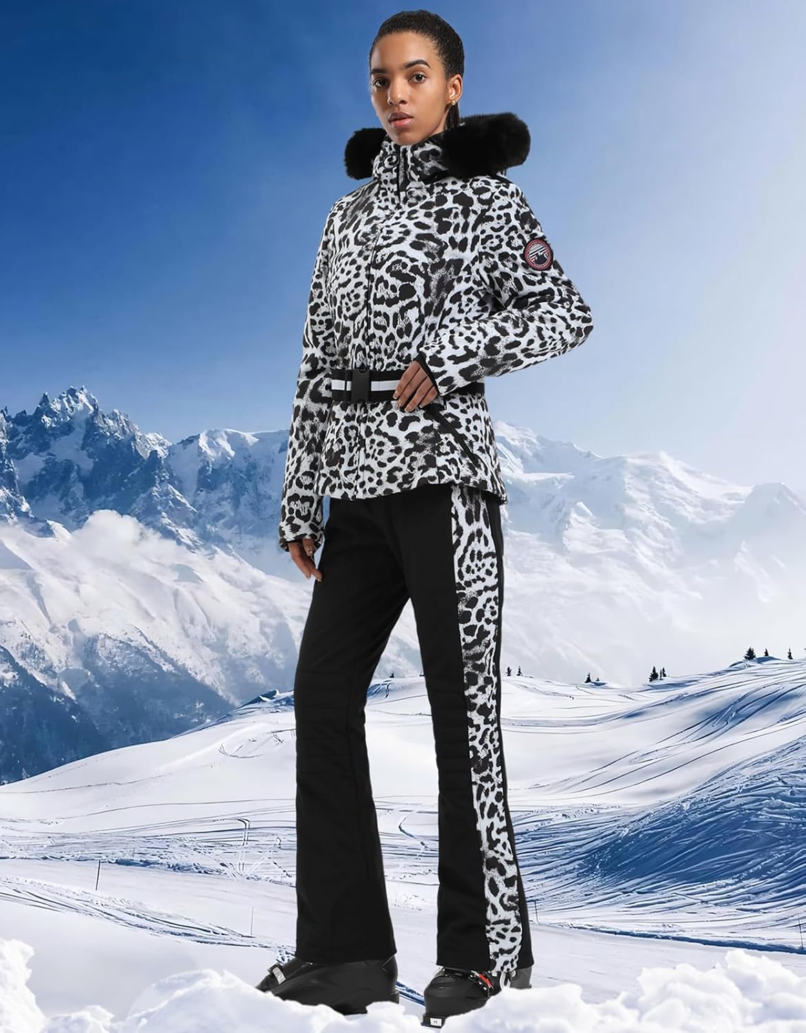 Women's Ski Jacket Snowboard Warm Winter Short Slim Snow Coat Jacket