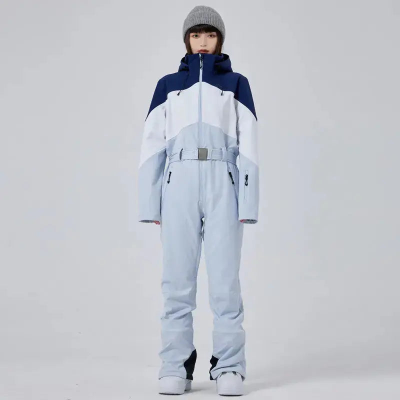 Women’s Hooded Winter Snow Jumpsuit One Piece Snowwear Suit