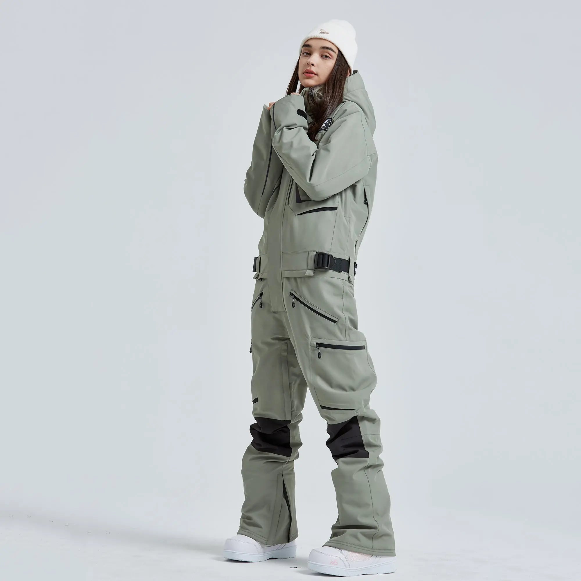 Women’s One Piece Hooded Ski Suit Winter Snowsuit Jumpsuit