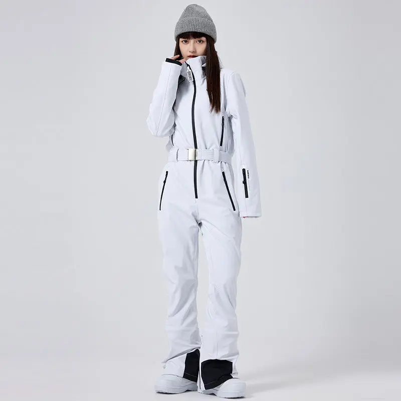 Women’s Windproof One Piece Ski Jumpsuit Chic Snow Outfit