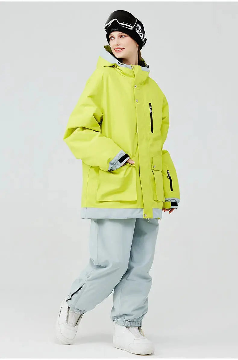 Loose Fit Ski and Snowboard Jacket and Pants Set Sportswear
