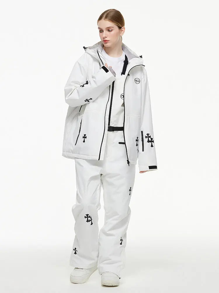 Women’s Ski Outfit Set with Cute Snowboard Jacket and Bib Pants