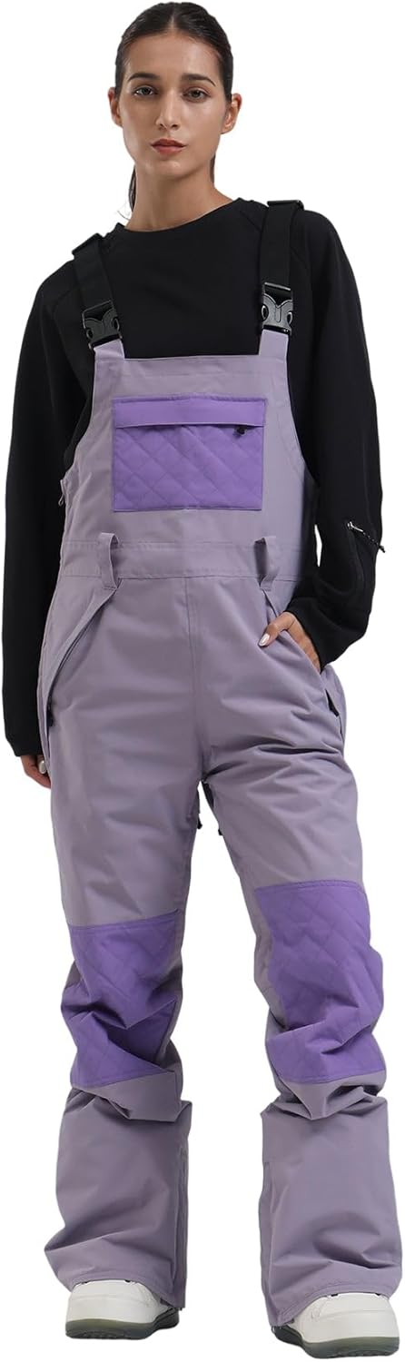 Womens Ski Bibs Snowboard Pants Snow Overalls Waterproof Windproof Winter Outdoor Sports