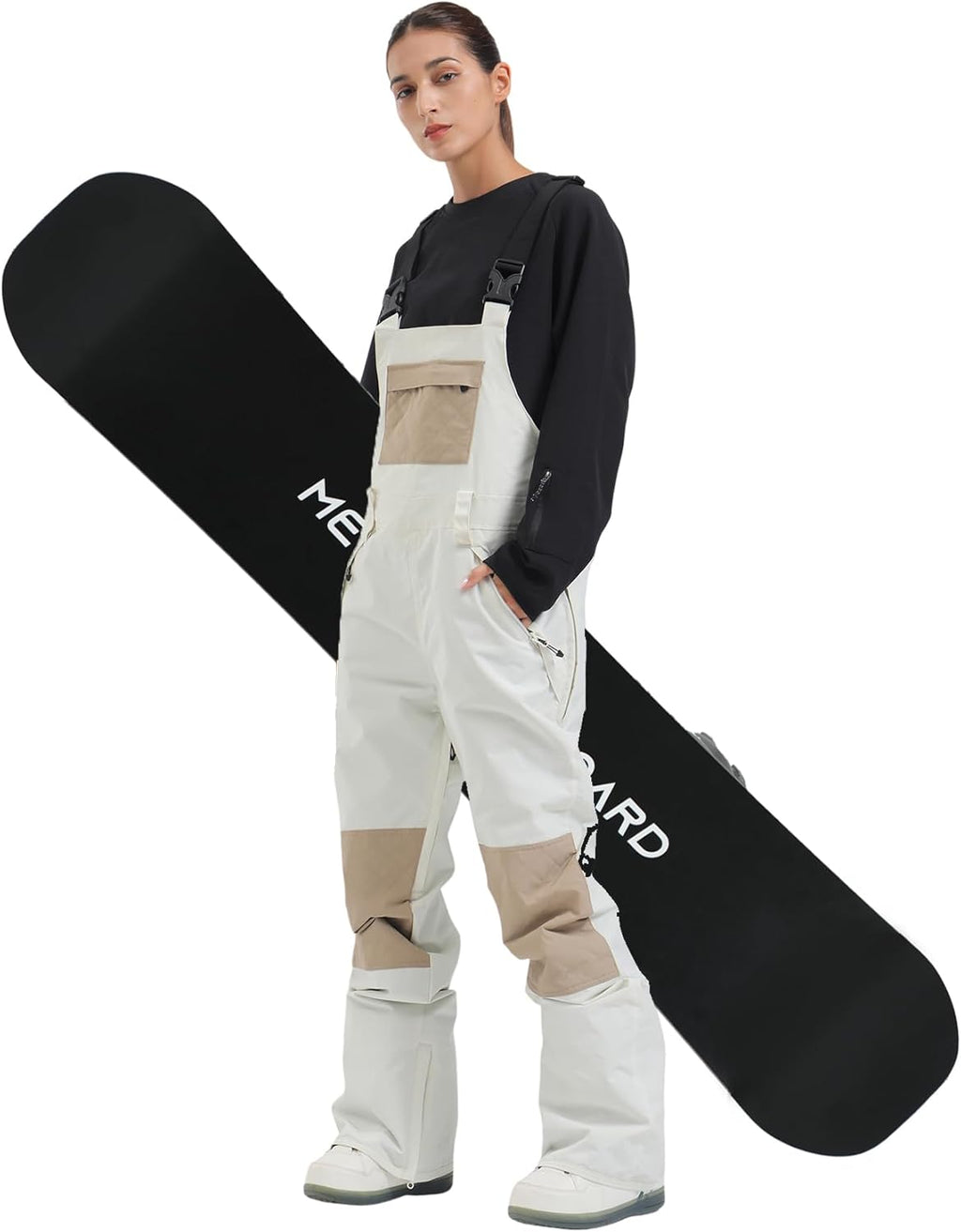 Womens Ski Bibs Snowboard Pants Snow Overalls Waterproof Windproof Winter Outdoor Sports