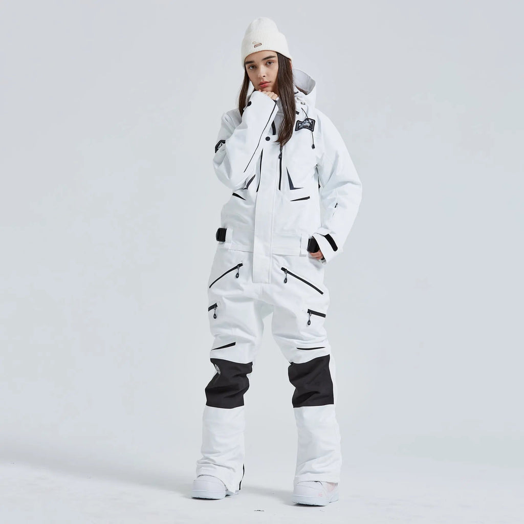 Women’s One Piece Hooded Ski Suit Winter Snowsuit Jumpsuit