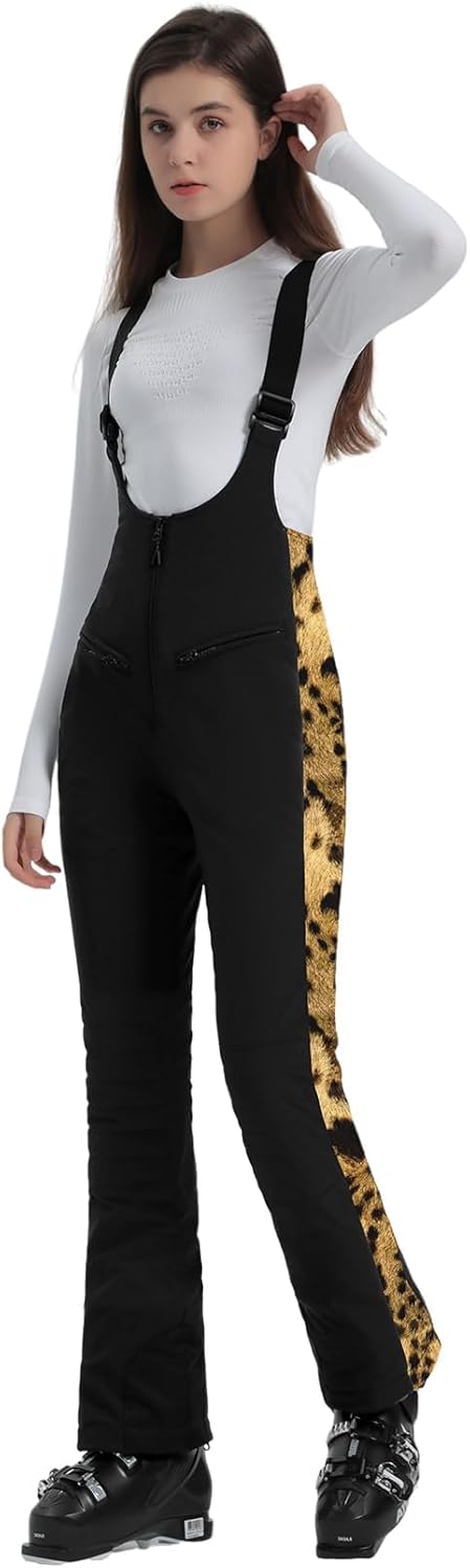 Women’s Slim Fit Insulated Ski Bib Snow Pants Waterproof Warm