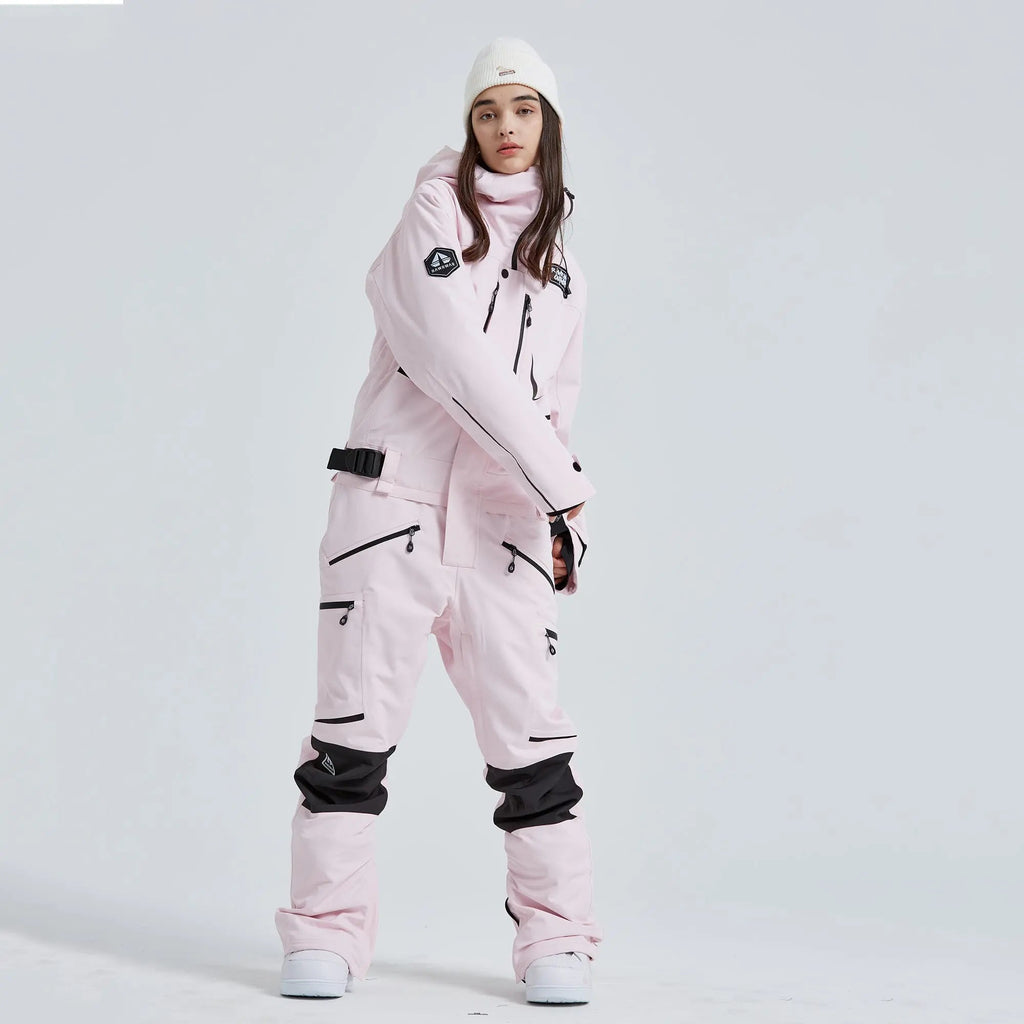 Women’s One Piece Hooded Ski Suit Winter Snowsuit Jumpsuit