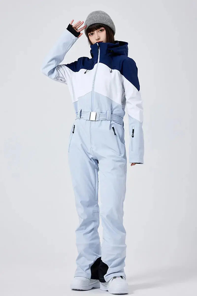 Women’s Hooded Winter Snow Jumpsuit One Piece Snowwear Suit