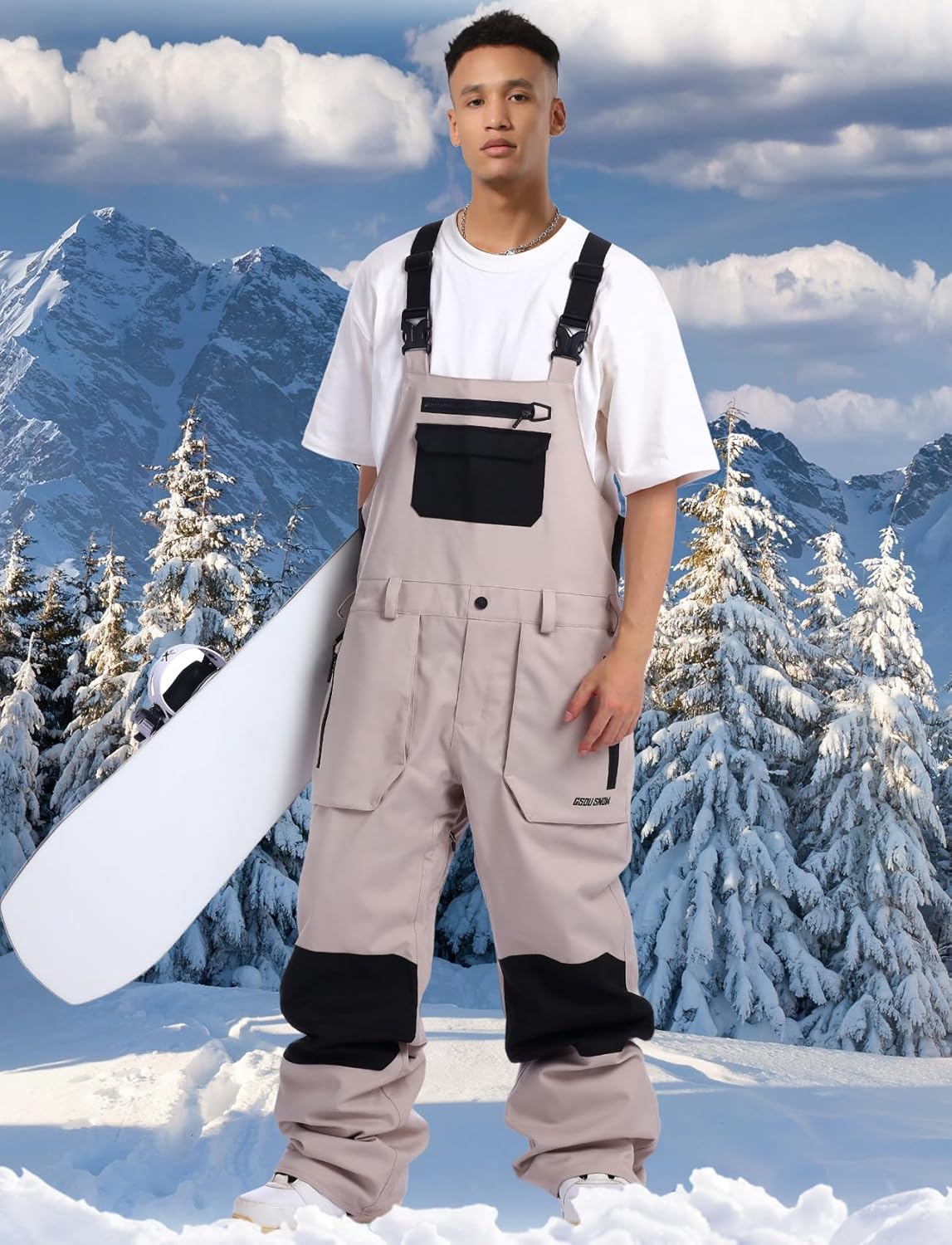 Women Men Ski Bibs Snowboard Pants Snow Bibs