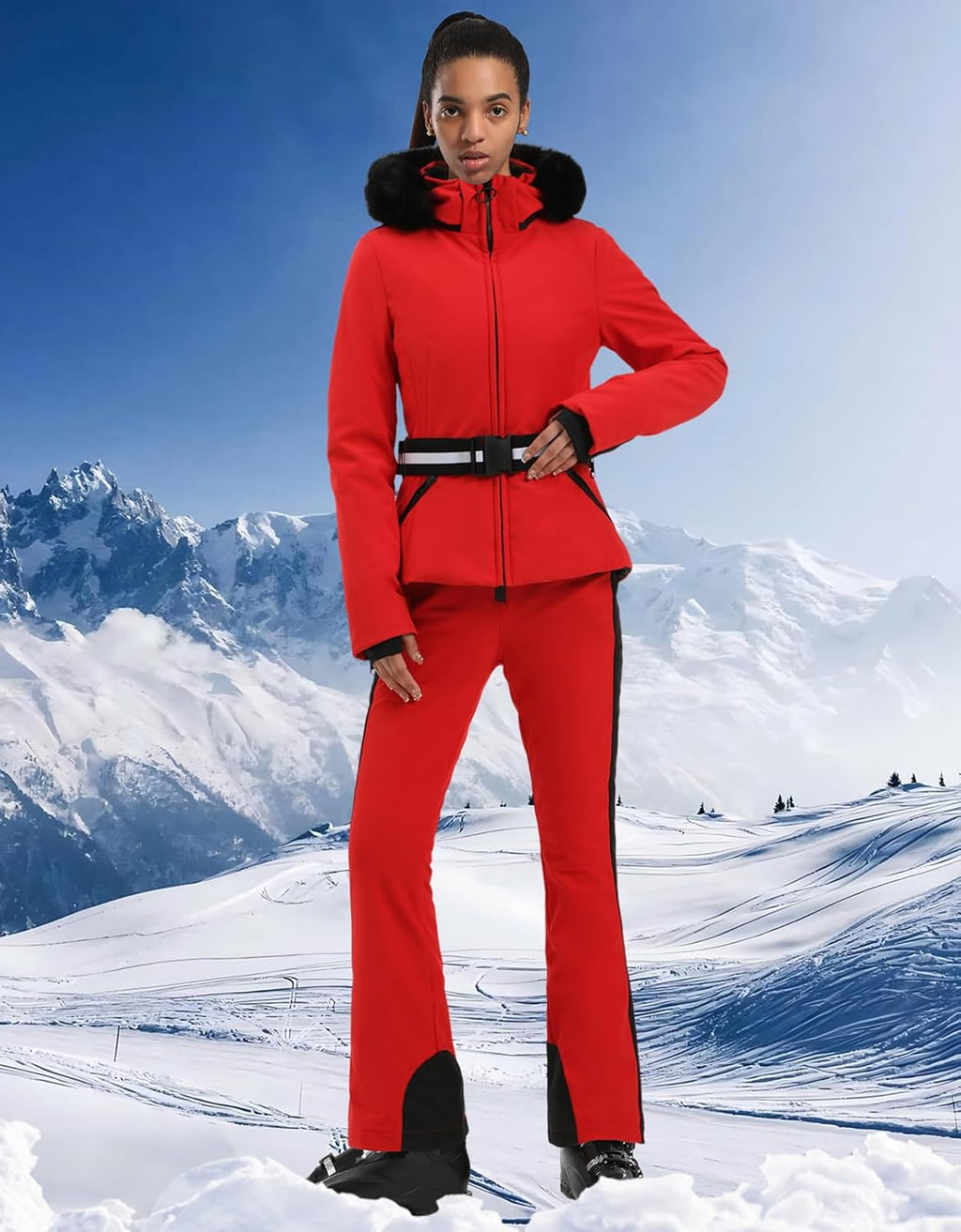 Women's Ski Jacket Snowboard Warm Winter Short Slim Snow Coat Jacket
