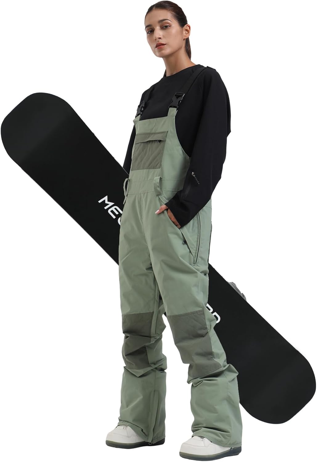 Womens Ski Bibs Snowboard Pants Snow Overalls Waterproof Windproof Winter Outdoor Sports