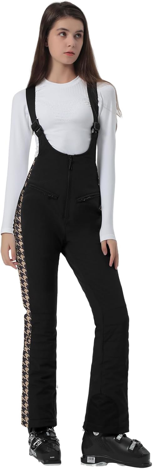 Women’s Slim Fit Insulated Ski Bib Snow Pants Waterproof Warm