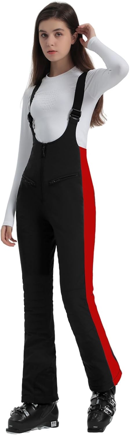 Women’s Slim Fit Insulated Ski Bib Snow Pants Waterproof Warm