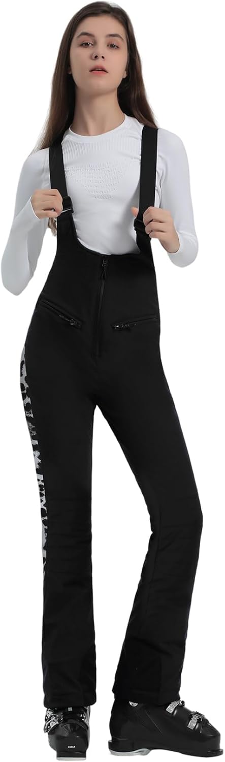 Women’s Slim Fit Insulated Ski Bib Snow Pants Waterproof Warm