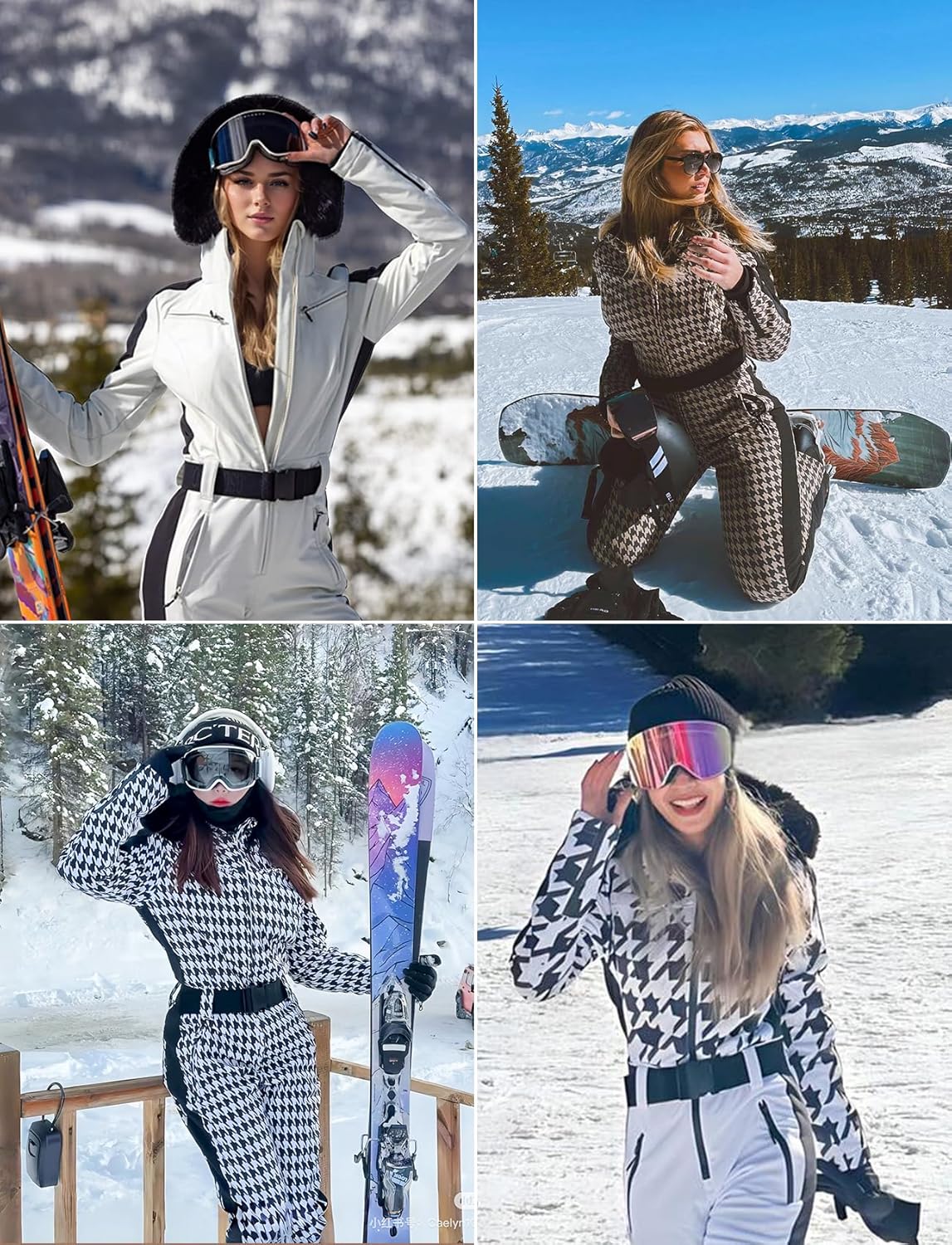 Womens Ski Suit One Piece Snowsuit Snowboard Slim Insulated Jumpsuit