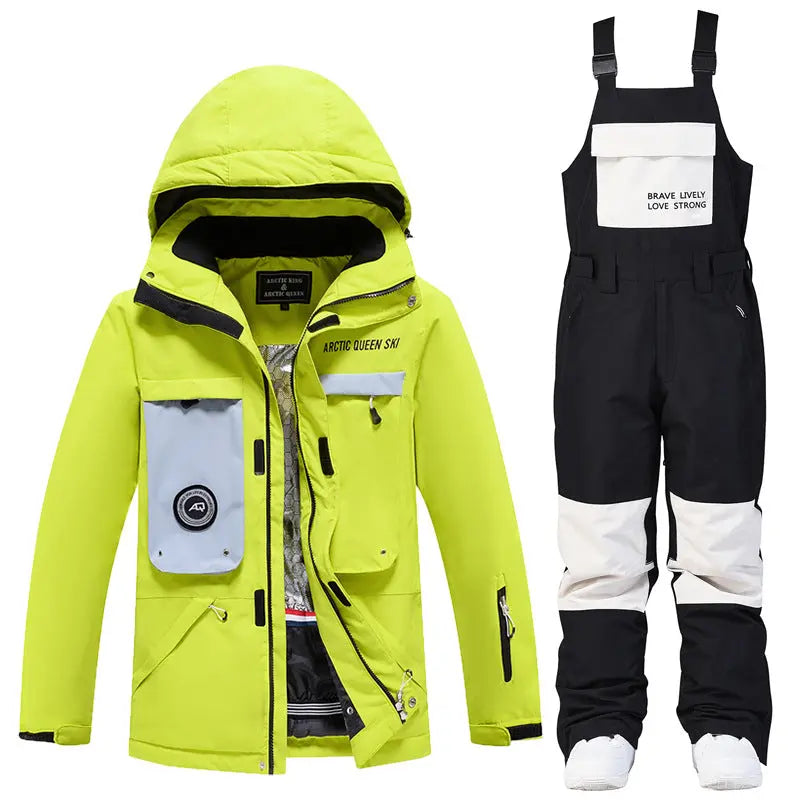 Women’s Winter Hooded Ski Overalls One Piece Snowsuit
