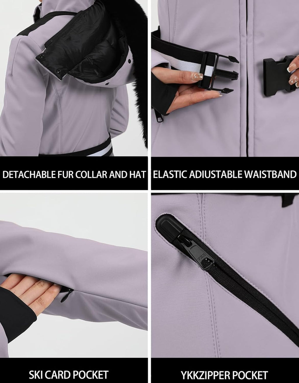 Women's Ski Jacket Snowboard Warm Winter Short Slim Snow Coat Jacket