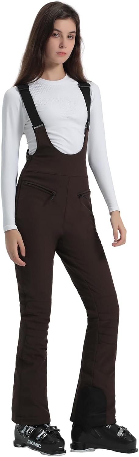 Women’s Slim Fit Insulated Ski Bib Snow Pants Waterproof Warm