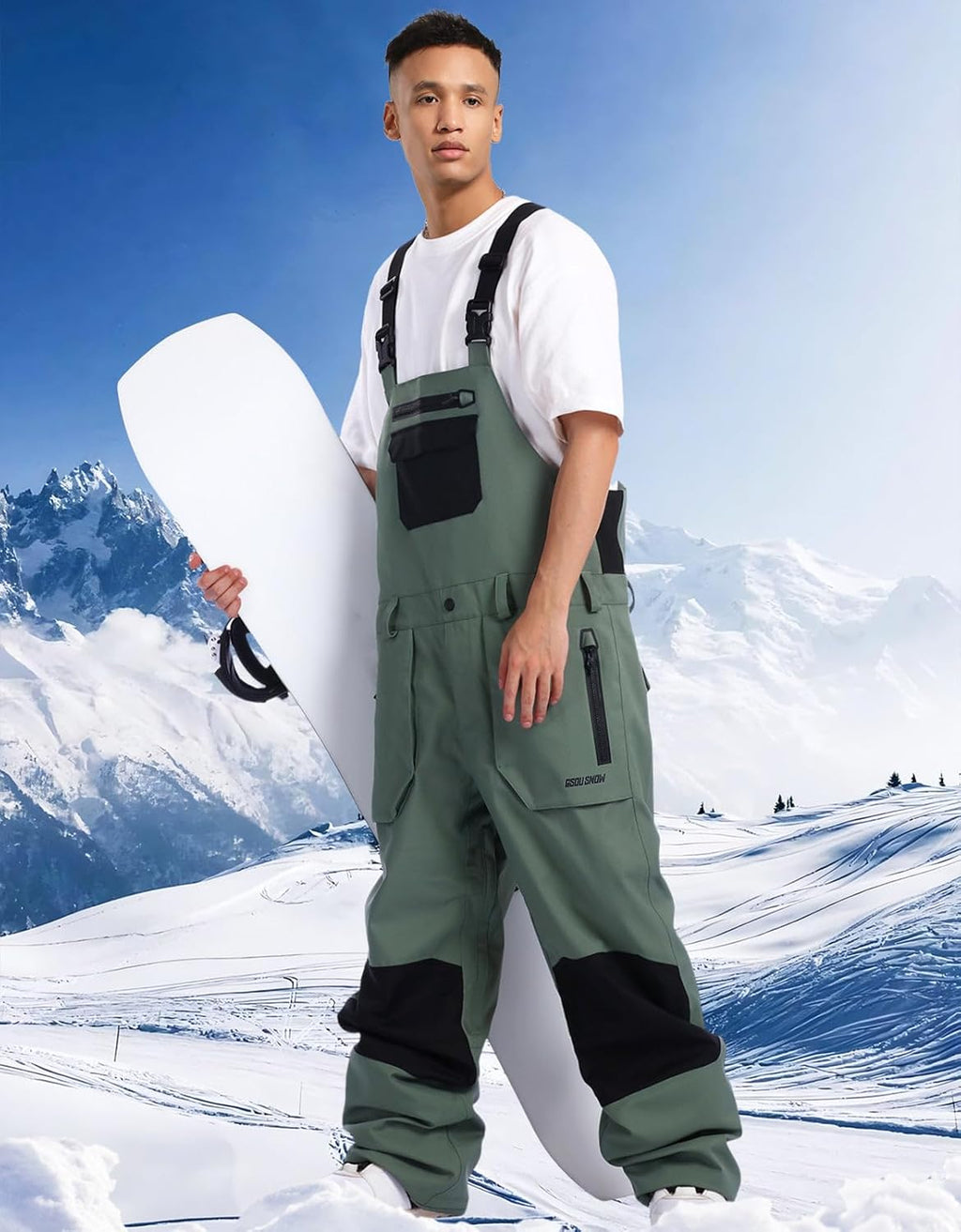Women Men Ski Bibs Snowboard Pants Snow Bibs