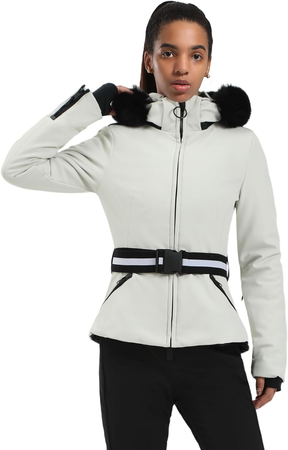 Women's Ski Jacket Snowboard Warm Winter Short Slim Snow Coat Jacket