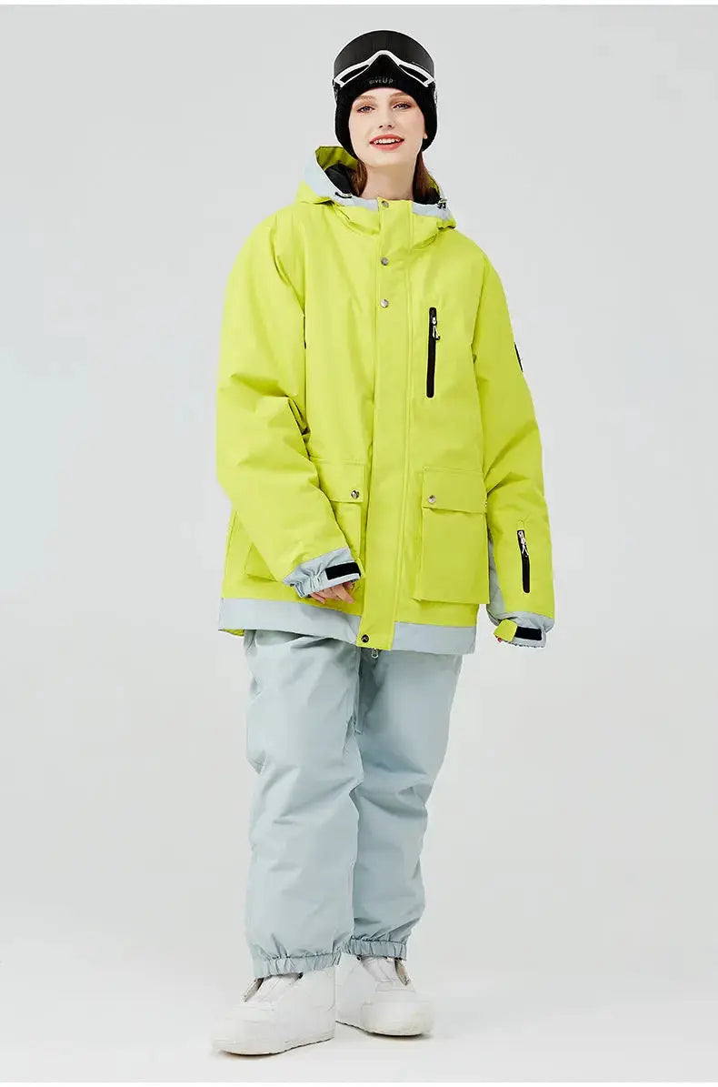 Loose Fit Ski and Snowboard Jacket and Pants Set Sportswear