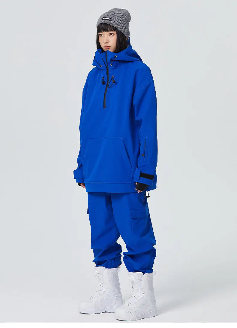 Women’s 2 Piece Ski Suit Set with Hoodie Jacket and Loose Pants