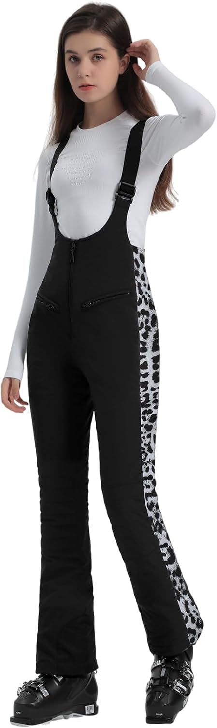 Women’s Slim Fit Insulated Ski Bib Snow Pants Waterproof Warm