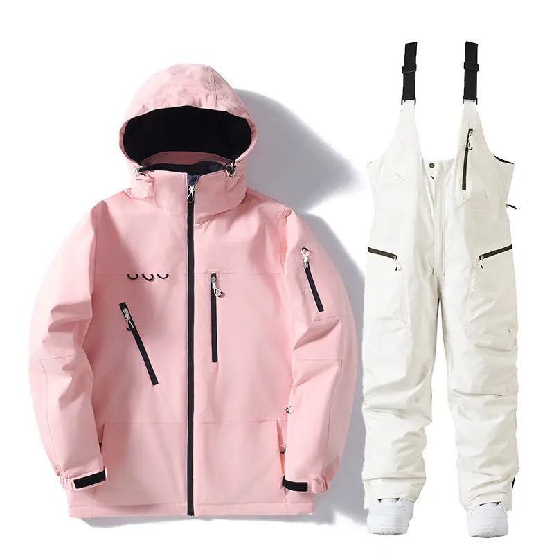 Insulated Snowboard Jacket and Bib Pants Set for Winter Sports