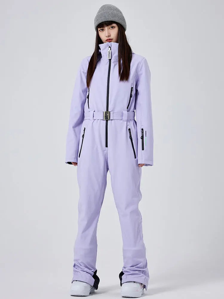 Women’s Windproof One Piece Ski Jumpsuit Chic Snow Outfit