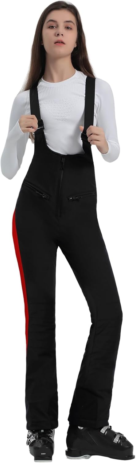 Women’s Slim Fit Insulated Ski Bib Snow Pants Waterproof Warm