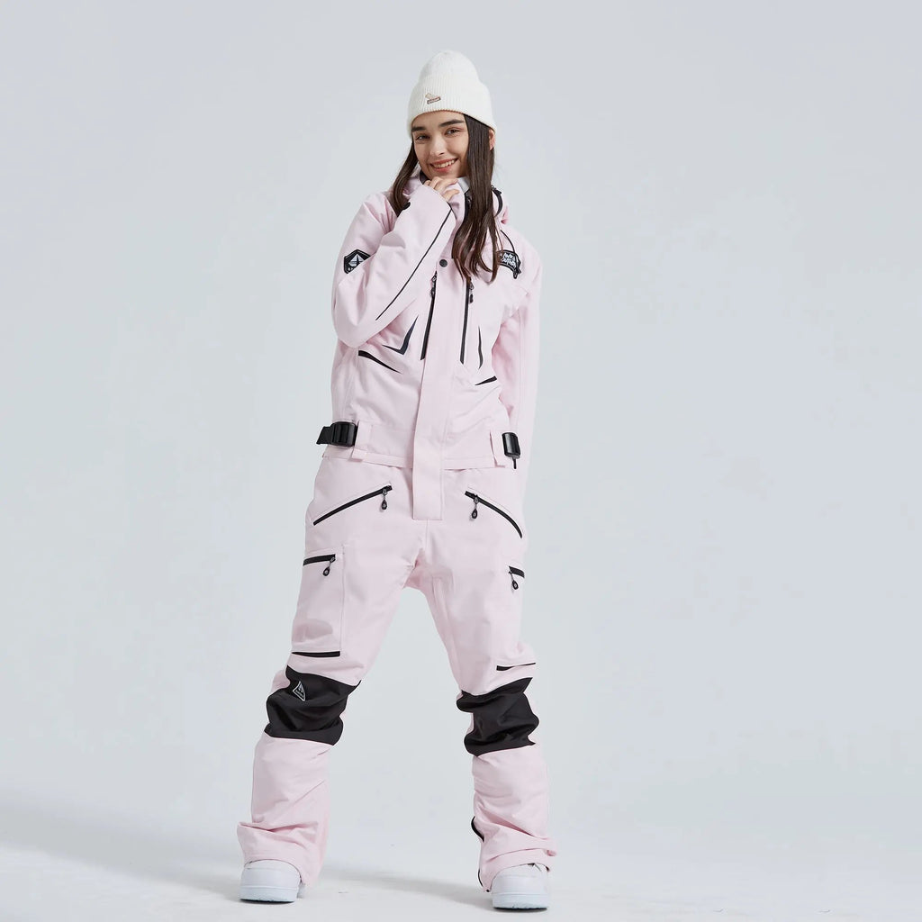 Women’s One Piece Hooded Ski Suit Winter Snowsuit Jumpsuit