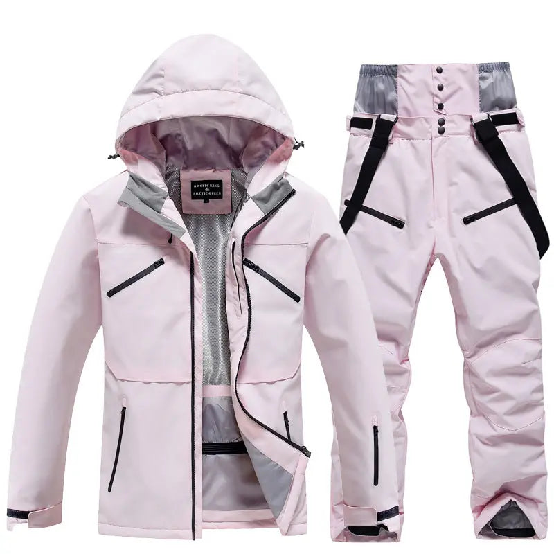 Women's Insulated Zip-up Snow Jacket & Pants Set
